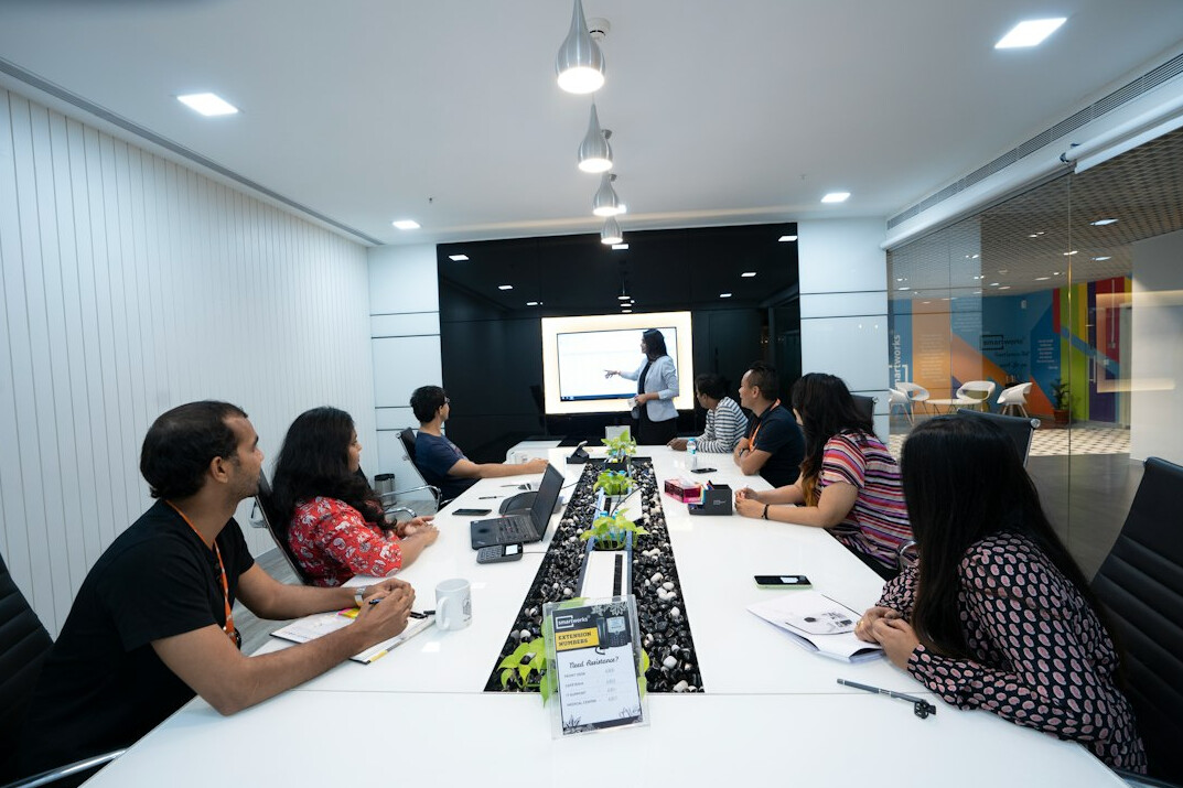 team meeting in office
