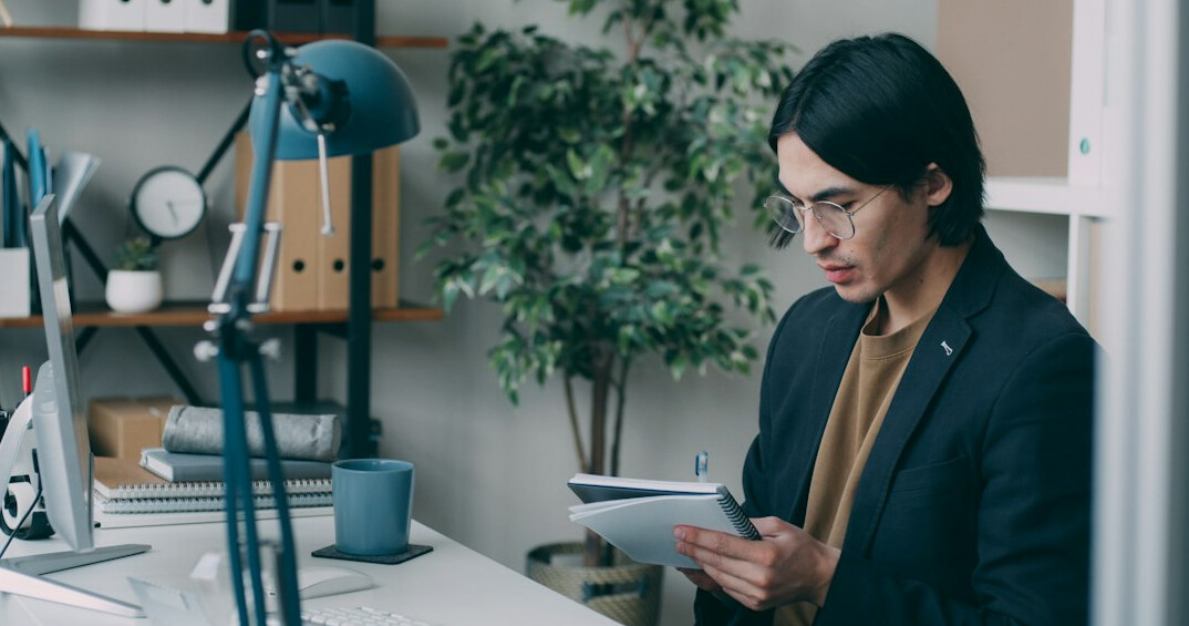 insurance agent reviewing documents